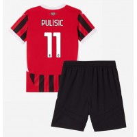 AC Milan Christian Pulisic #11 Replika babykläder Hemmaställ Barn 2024-25 Kortärmad (+ korta byxor)